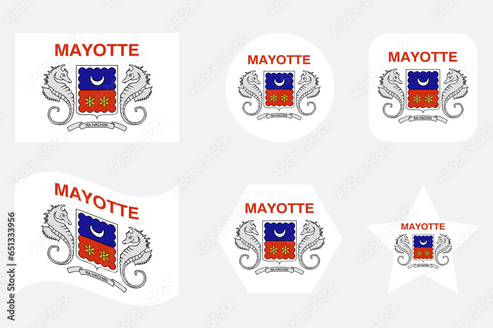 Mayotte flag simple illustration for independence day or election
