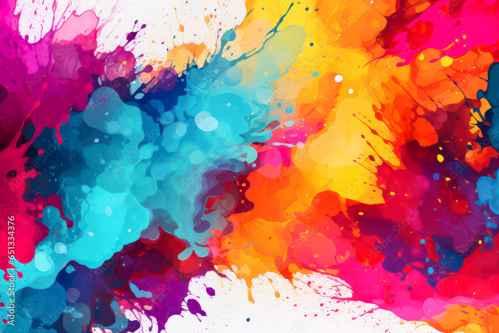 Colorful paint splashes as background