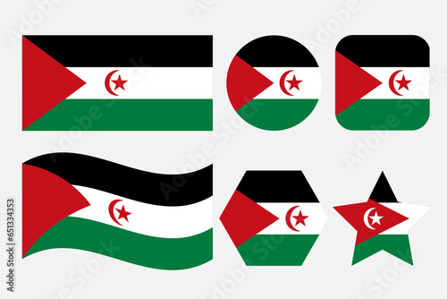 Western Sahara flag simple illustration for independence day or election