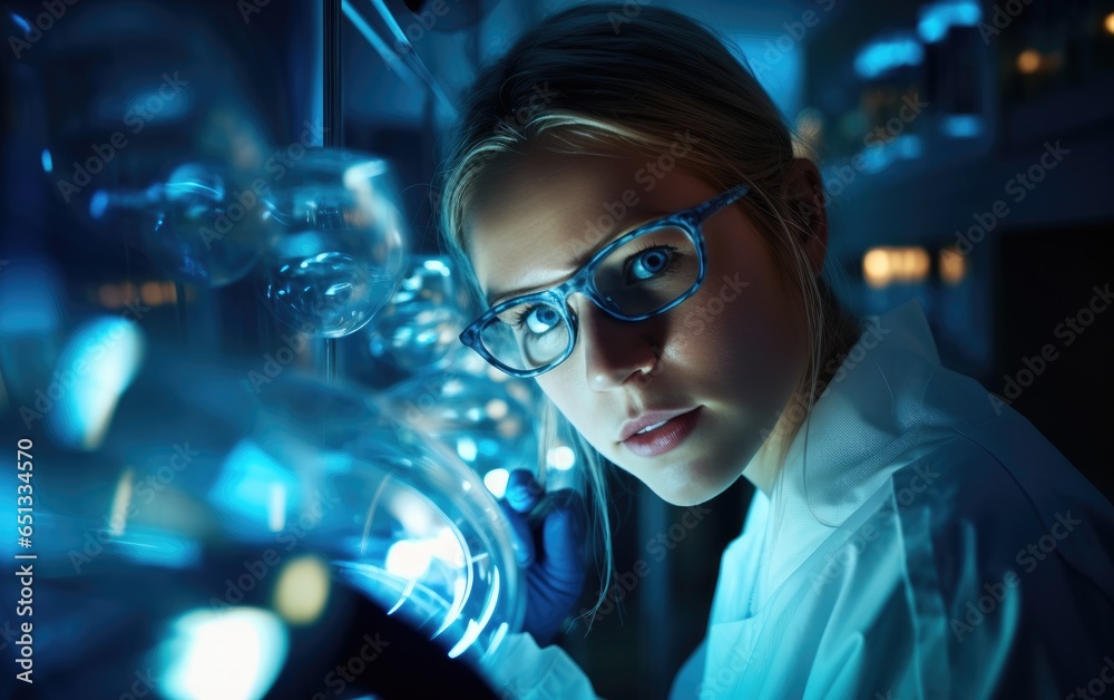A clinical researcher in a lab. Generative AI A clinical researcher in a lab. Generative AI