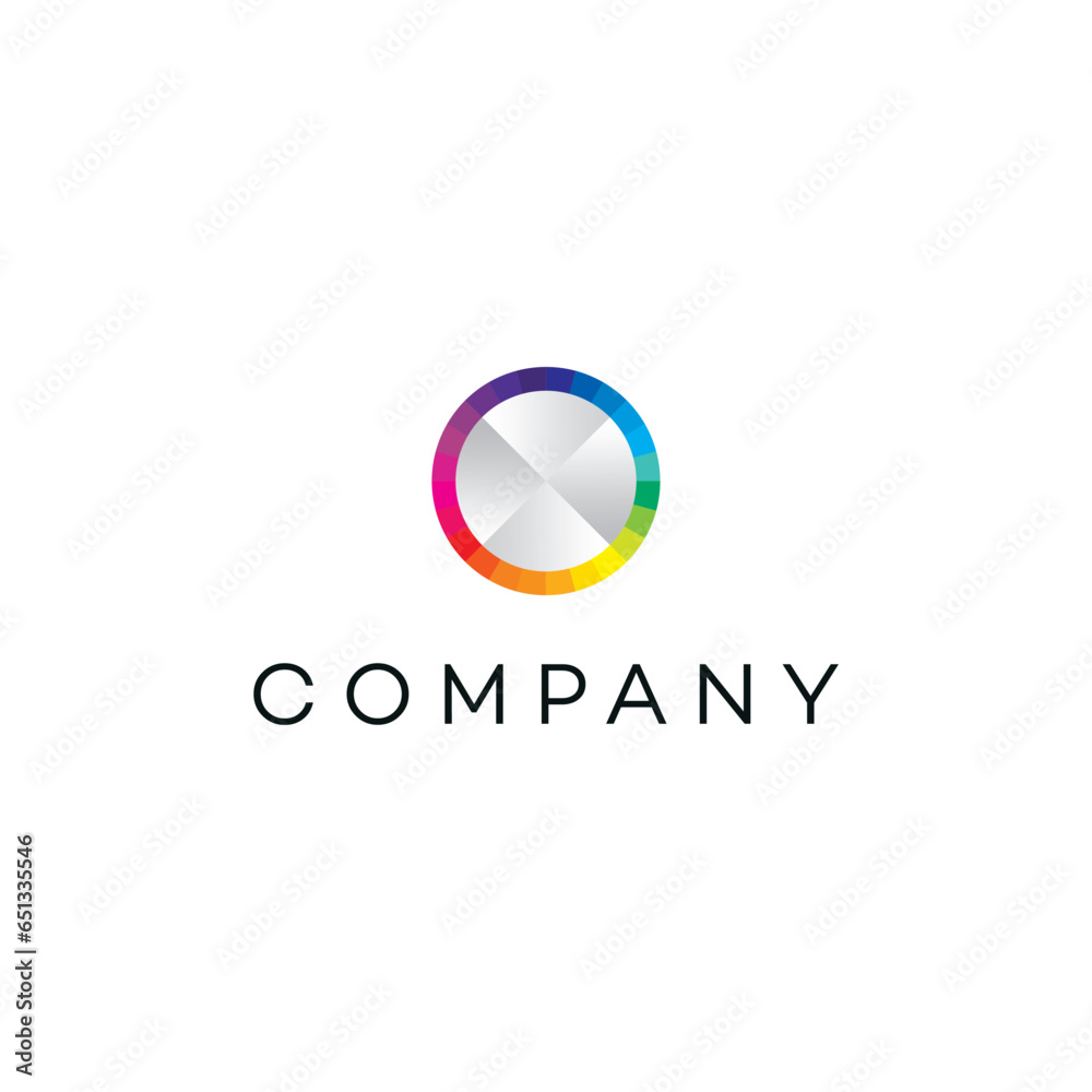 Round serach global envoirment Colorful engineering industrial Gear business, logo, design, brand identity, flat logo, company, editable, vector