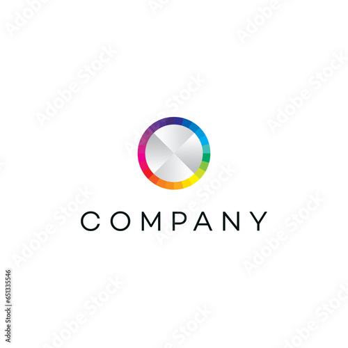 Round serach global envoirment Colorful engineering industrial Gear business, logo, design, brand identity, flat logo, company, editable, vector