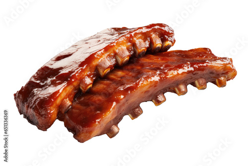 Barbecue Ribs Isolated on a...
