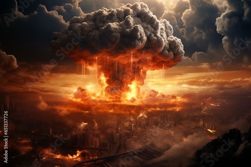the catastrophic power of atomic explosion, the deadly haze of nuclear bomb. Generative AI