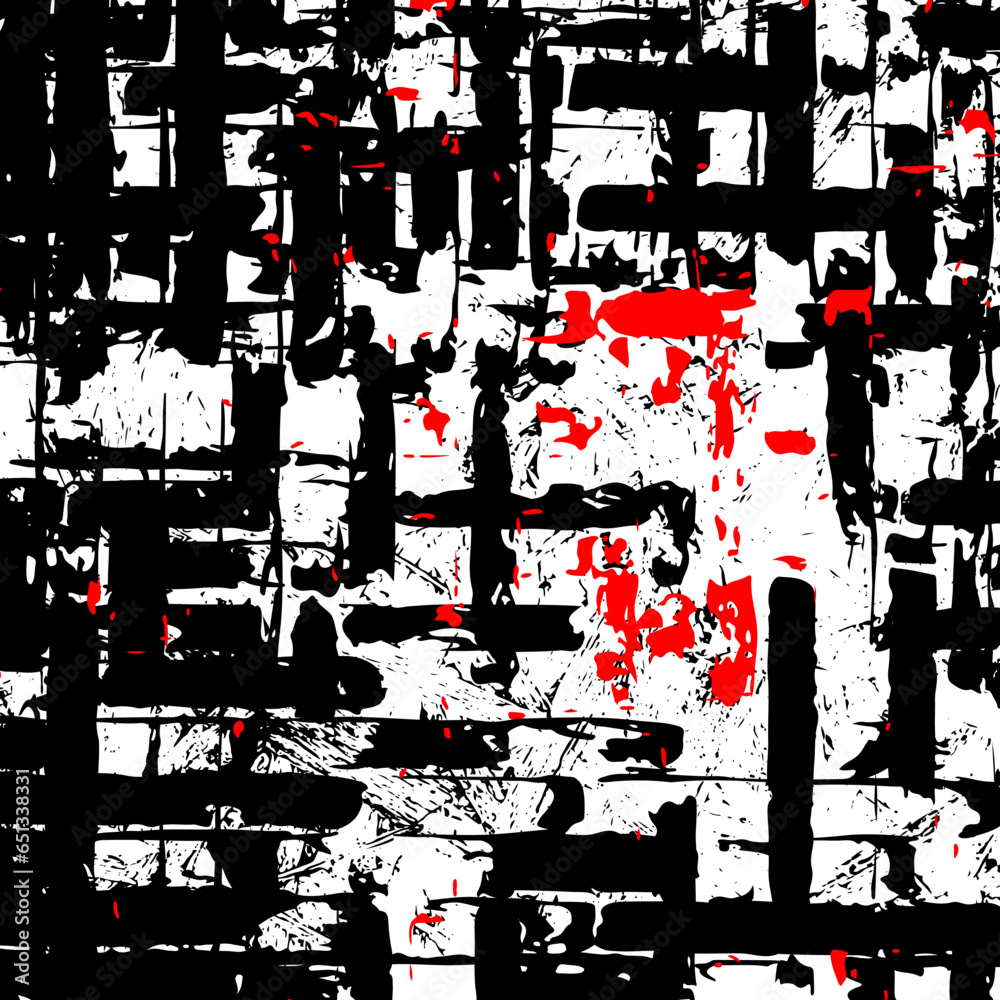 Black and red striped grunge backdrop. Distress texture of spots, stains, ink, dots. Vintage damaged backdrop. Dirty artistic design element for print, template, wall mural and abstract background Black and red striped grunge backdrop. Distress texture of spots, stains, ink, dots. Vintage damaged backdrop. Dirty artistic design element for print, template, wall mural and abstract background