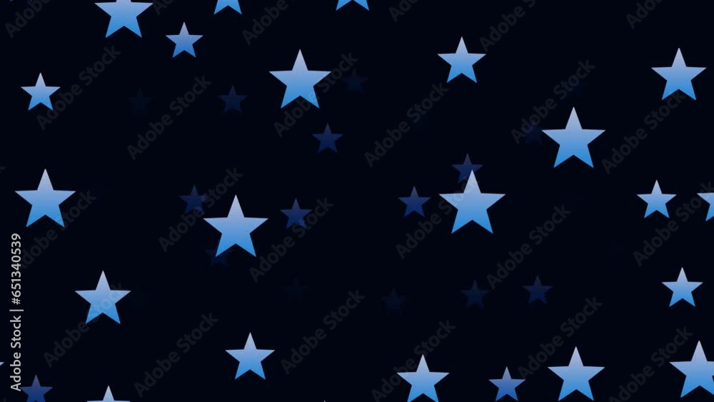 Cartoon blue star particles loop animation background Cartoon blue star particles loop animation background