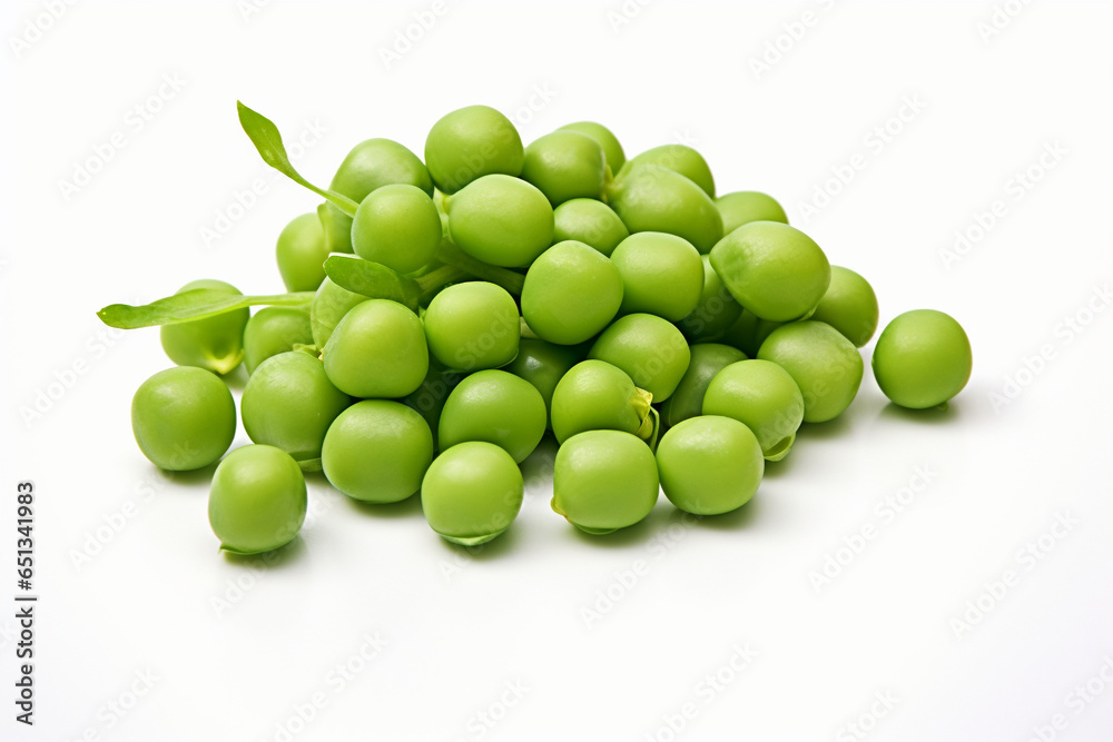 Green peas, isolated on white background, Generative AI Green peas, isolated on white background, Generative AI