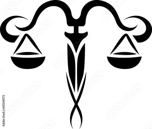 Scales tattoo, tattoo illustration, vector on a white background.