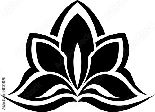 Lotus flower tattoo, tattoo illustration, vector on a white background.