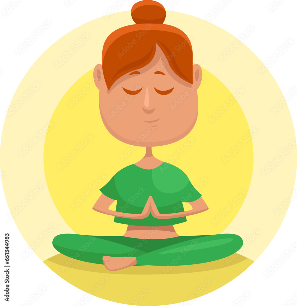 Girl doing yoga, illustration, vector on a white background. Girl doing yoga, illustration, vector on a white background.
