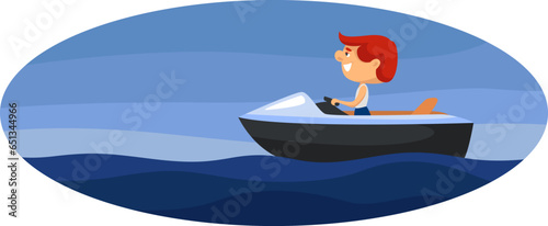Water bike, illustration, vector on a white background.