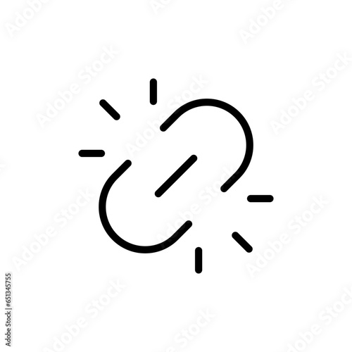 Link icon , broken chain icon , lost connection icon , disconnected icon . internet url icon symbol . connection, attachment, connect, hyperlink icons button