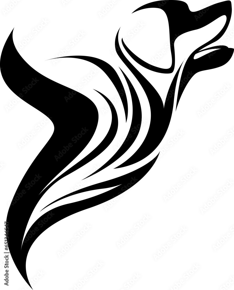 Dog tattoo design, tattoo illustration, vector on a white background. Dog tattoo design, tattoo illustration, vector on a white background.