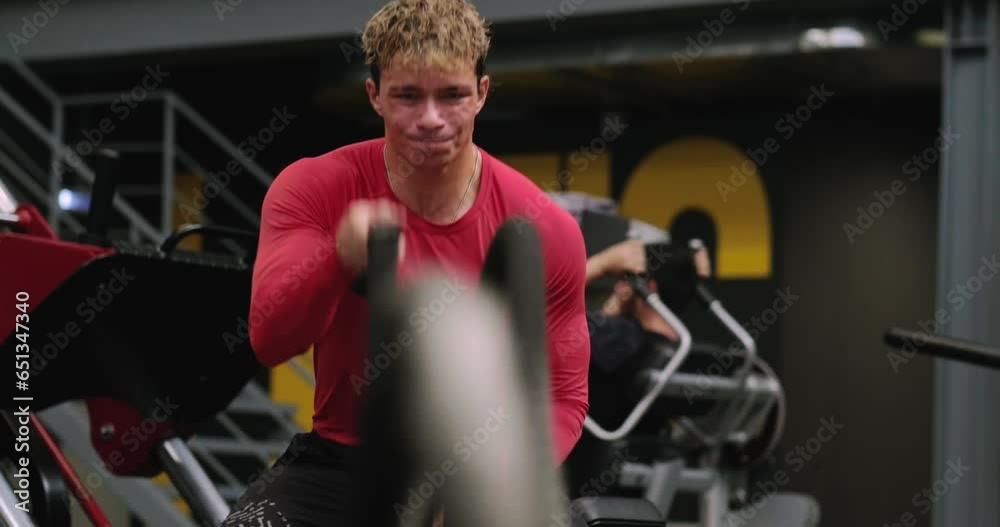 portrait Muscular young man training at gym, confident bodybuilder working out with weights in sport club, bodybuilding concept , with exercise equipment and dumbbells. portrait Muscular young man training at gym, confident bodybuilder working out with weights in sport club, bodybuilding concept , with exercise equipment and dumbbells.