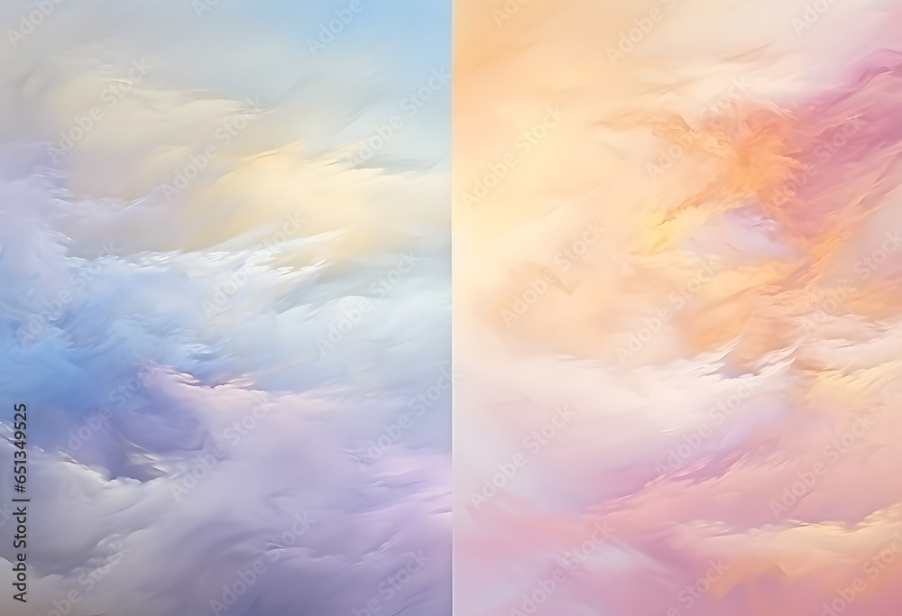 Ethereal Skies: Pastel Cloudscape with Sun and Light