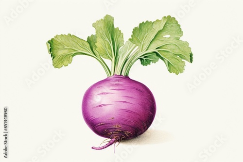 a drawn representation of a turnip vegetable. Generative AI