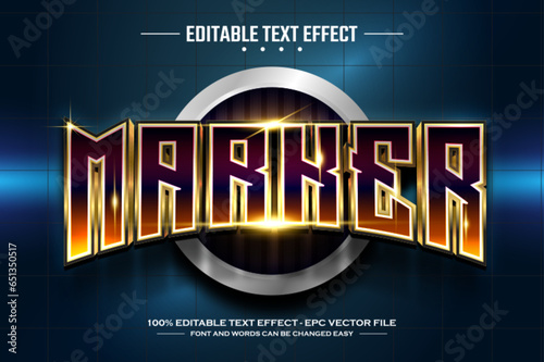 Marker 3D editable text effect template