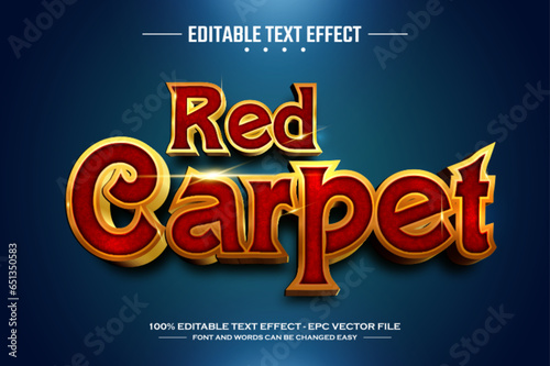 Red carpet 3D editable text effect template