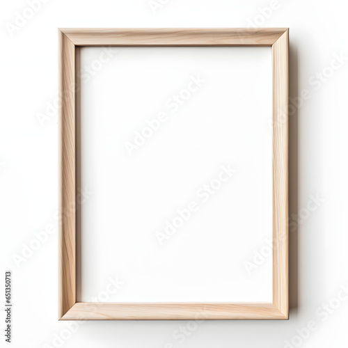 isolated wooden frame on a solid white background photo