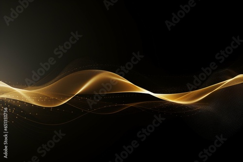 Luxurious gold gradient sound wave stripe lines on transparent background. Generative AI