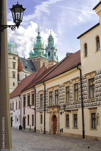 Krakow, Poland, Kanonicza street, and view on the Wawel Castle photo