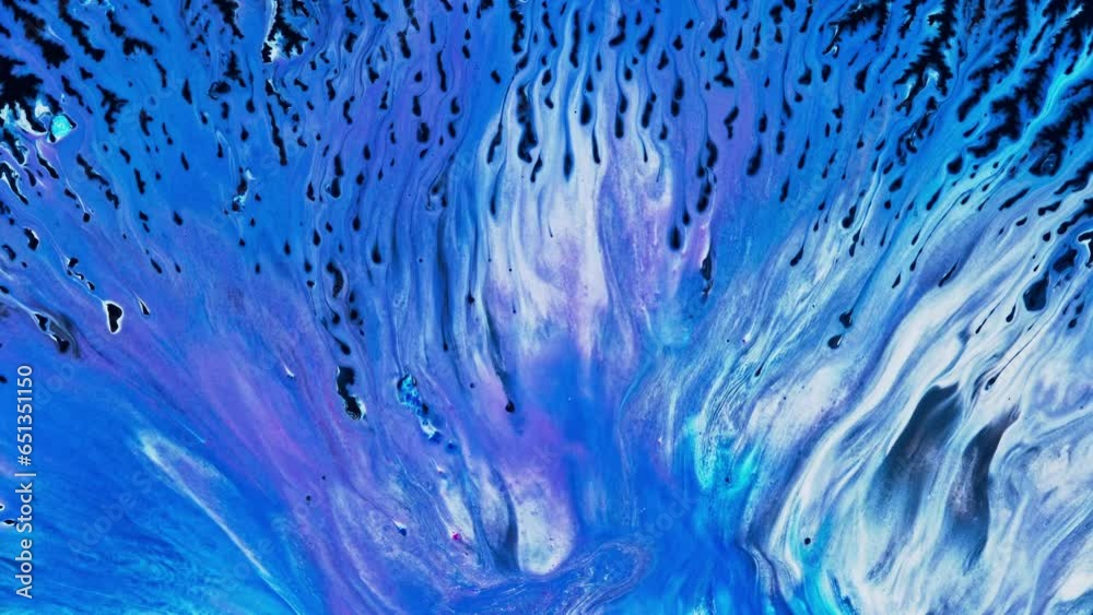 Fluidic Harmony. Ever-changing interplay of lilac and black pigments in a fractal paint effect. Abstract composition with fluid art patterns.