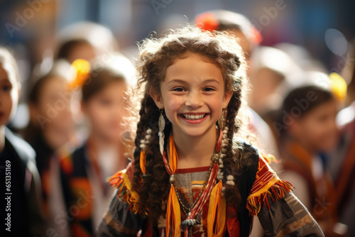 A school event highlighting the traditions of different cultures. Generative Ai. © Sebastian