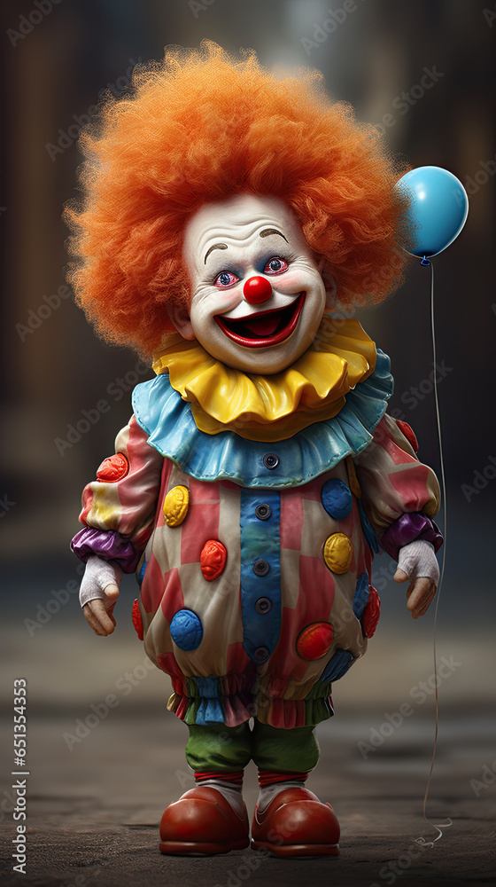 Adorable clown. Funny. Character. Concept.
