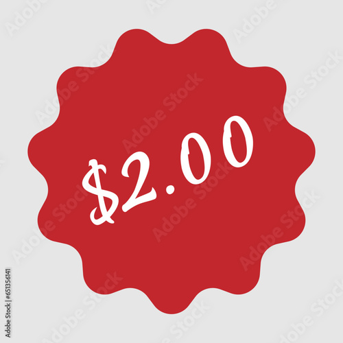 Red Price Tag $2.00