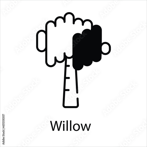 Willow icon vector stock illustration