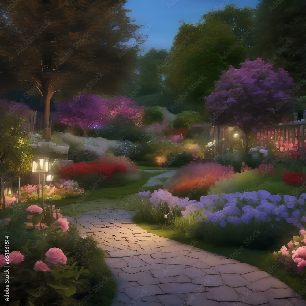 A garden where the colors of flowers change in response to the emotions of those who approach1