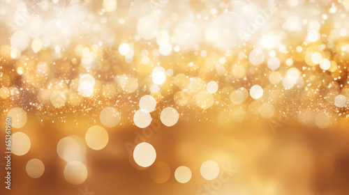 Christmas lightening and bokeh golden background