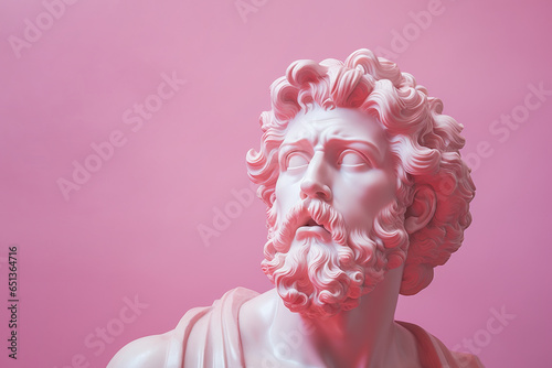 Ancient Greek sculpture of a man with beard photo