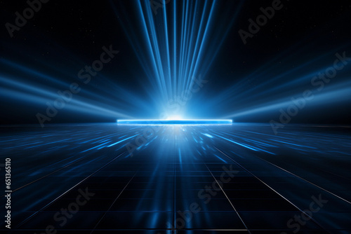 Abstract sci-fi futuristic background with light rays and space