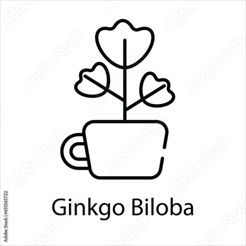Ginkgo Biloba icon vector stock illustration
