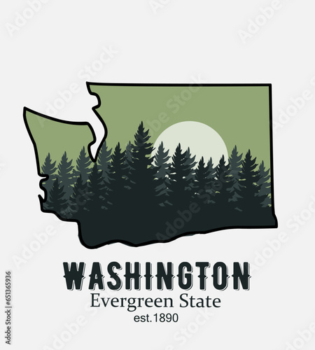 vector of washington forest perfect for print, tshirt design, etc