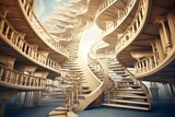 Artistic portrayal of infinite staircase. Generative AI