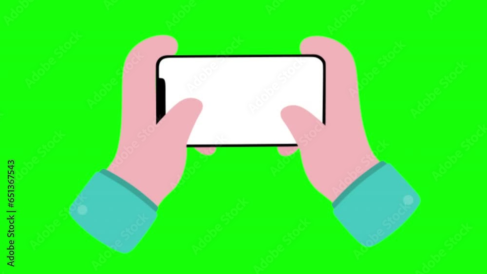 2d animation gesture Playing Mobile Games on green screen 2d animation gesture Playing Mobile Games on green screen