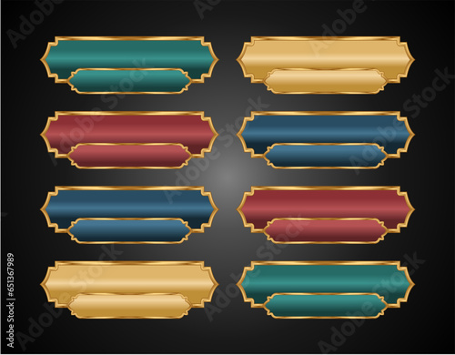 border islamic arabic luxury golden illustration for box title frame gradient color realistic