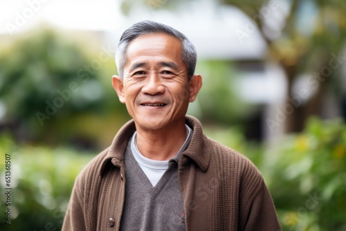 Medium shot portrait photography of a happy Vietnamese man in his 50s