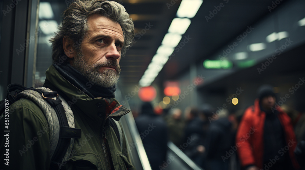 man in subway