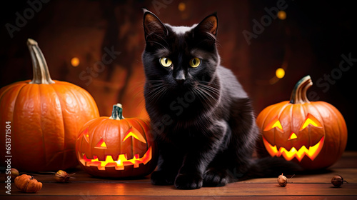 black cat halloween background 