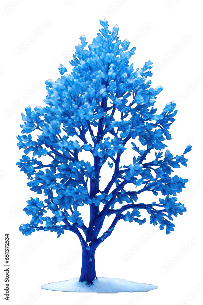 Obraz premium Magical blue tree, Transparent background