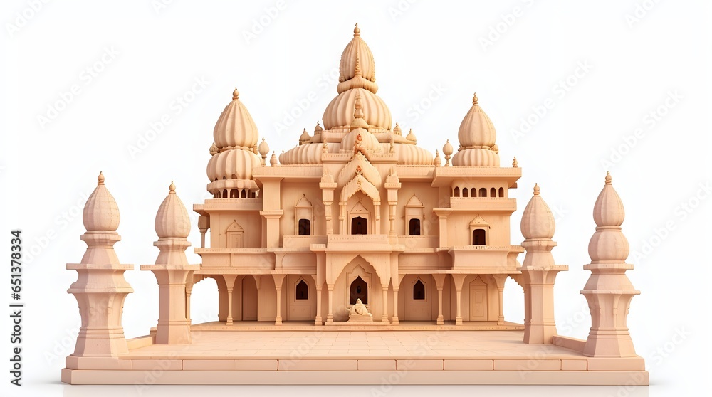 hindu temple architecture isolated with white background