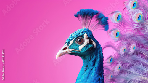 Fancy Peacock,  advertising photography,   Pastel color palette background © basketman23