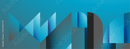 Triangles, lines and round shapes - dynamic geometric abstract background. Visual symphony of shapes and lines design for wallpaper, banner, background, landing page, wall art, invitation, prints