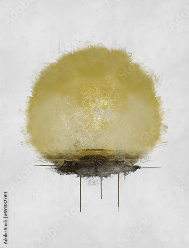 Brownish rasterized grunge stain on a greyish background  