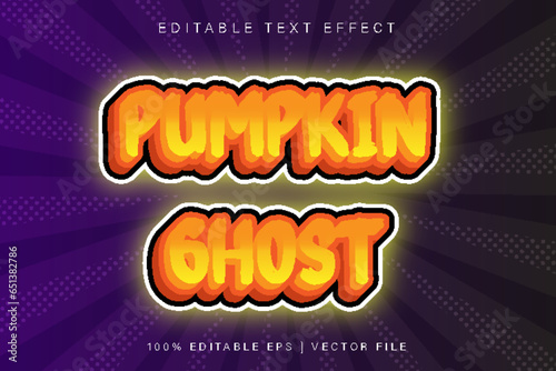 Pumpkin Ghost Editable Text Effect Cartoon Style
