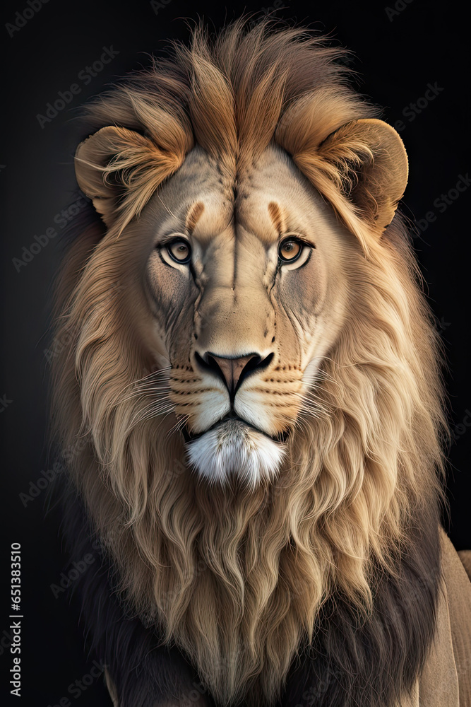 lion portrait front view king lion 