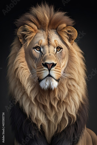 lion portrait front view king lion 